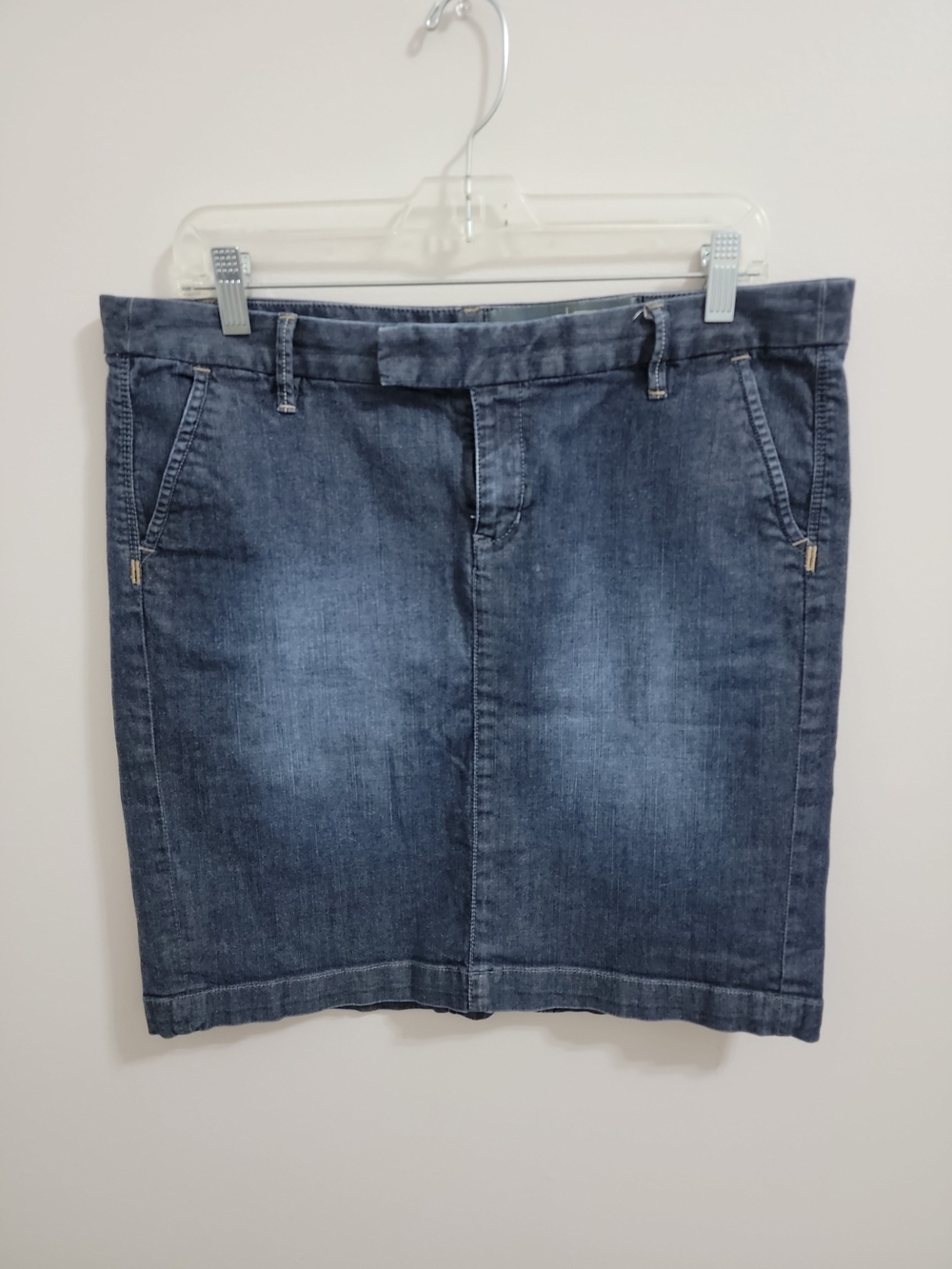 Converse All Star Size 12 Blue Jean Denim Knee Length Skirt Back Slit